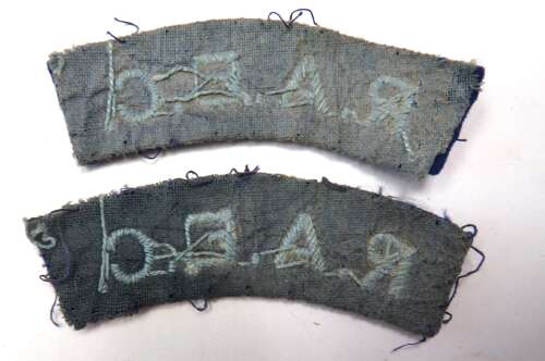 Pair of WW2 R.A.E.C Shoulder Titles
