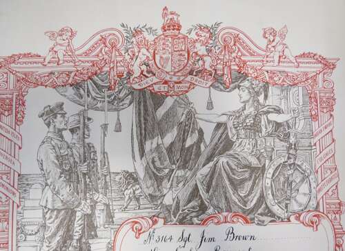 WW1 Lincolnshire Regiment Soldiers Discharge Service Rendered Scroll