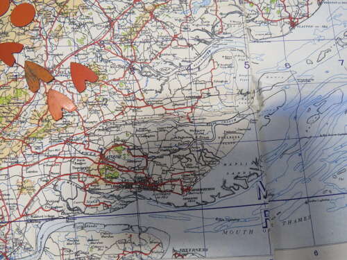 Rare WW2 Battle of Britain Period R.A.F Operations Room Plotting Counters & Map