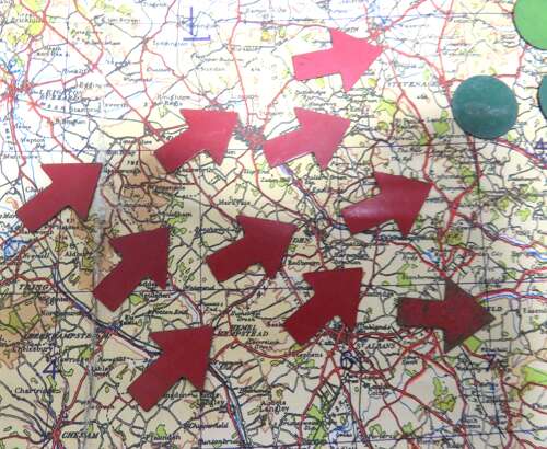 Rare WW2 Battle of Britain Period R.A.F Operations Room Plotting Counters & Map