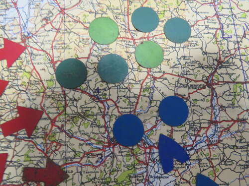 Rare WW2 Battle of Britain Period R.A.F Operations Room Plotting Counters & Map
