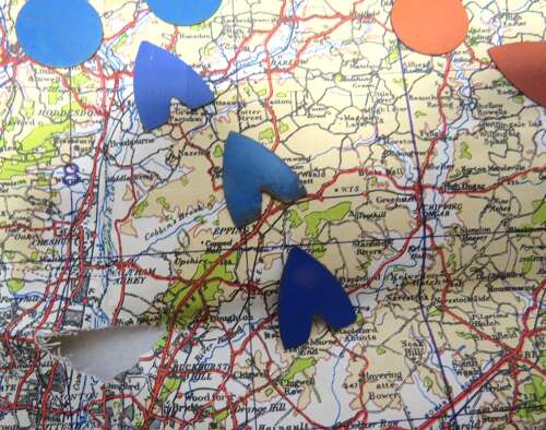 Rare WW2 Battle of Britain Period R.A.F Operations Room Plotting Counters & Map