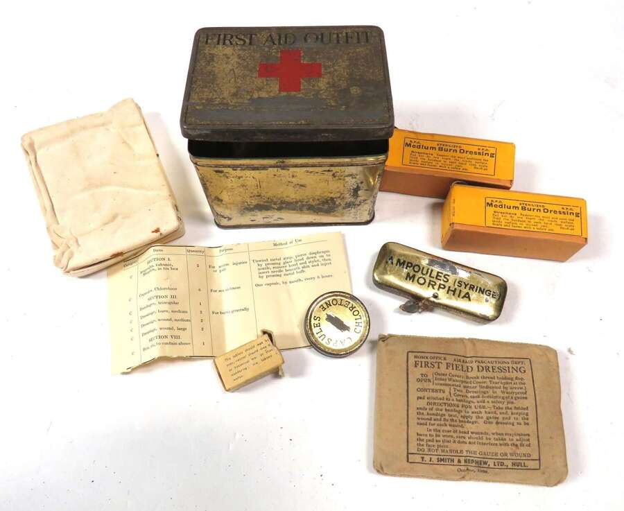 WW2 Home Front A.R.P Issue First Aid Tin and Contents
