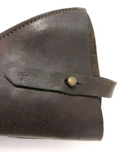 WW1 Dated 1908 Pattern Leather Equipment Open Top Holster