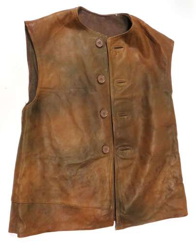 WW2 Dated 1942 British Issue Camouflage Pattern Leather Jerkin