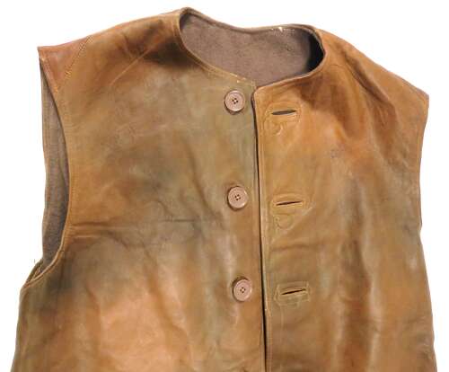 WW2 Dated 1942 British Issue Camouflage Pattern Leather Jerkin